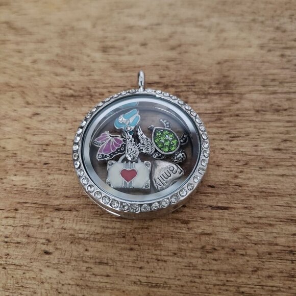 NEW Silver Floating Charm Locket CZ Halo Interchangeable Family & Summer Friends - Picture 13 of 13